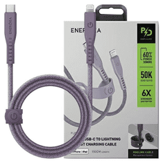 UNBRANDED ENERGEA FLOW USB-C - LIGHTNING C94 MFI KABEL 1,5M FIALOVÝ/FIALOVÝ 60W 3A PD FAST CHARGE