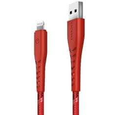 UNBRANDED USB KABEL ENERGEA NYLOFLEX - LIGHTNING CHARGE AND SYNC C89 MFI 1,5 M ČERVENÝ/ČERVENÝ