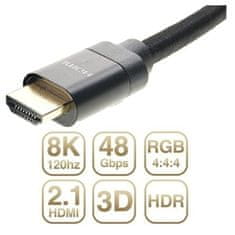 UNBRANDED HDMI - HDMI 2.1 48GBPS KABEL 3M 8K ČERNÁ/ČERNÁ