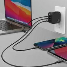 UNBRANDED NABÍJENÍ ENERGEA. SÍŤ. 1XUSB+2XUSB-C PD-PPS-QC 3.0 66W 2C1A ČERNÁ/ČERNÁ US+EU TRAVELITE GAN66