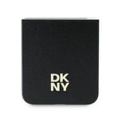 DKNY DKNY DKHCZF6PSMCSLK Z FLIP6 F741 ČERNÁ/ČERNÁ KŮŽE MATAL STACK LOGO