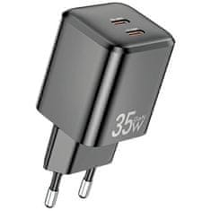 Awei AWEI PĚKNÉ. SÍŤ. PD65-EU 35W 2X USB-C ČERNÁ/ČERNÁ GAN