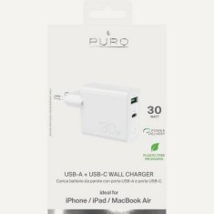 Puro PURO ŁAD. SÍŤ. MINI FAST 1XUSB+1XUSB-C 30W BÍLÁ/BÍLÁ FCMTCUSBAC30WPDWHI