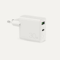 Puro PURO ŁAD. SÍŤ. MINI FAST 1XUSB+1XUSB-C 30W BÍLÁ/BÍLÁ FCMTCUSBAC30WPDWHI