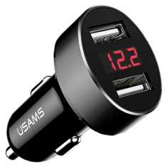 USAMS USAMS LAD. SÁM. 2XUSB C1 2.1A LED ČERNÁ/ČERNÁ CC45GC01 (US-CC045)