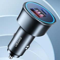 USAMS USAMS LAD. SÁM. 1XUSB+1XUSB-C C26 95W (POUZE HLAVA) RYCHLÉ NABÍJENÍ ČERNÁ/ČERNÁ CC146TC01 (US-CC146)