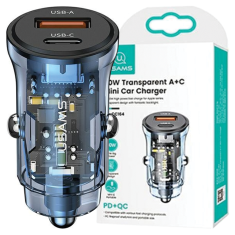 USAMS USAMS LAD. SÁM. 1XUSB+1XUSB-C C32 30W FAST CHARGE MODRÁ/MODRÁ CC164CC02 (US-CC164)