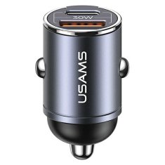 USAMS USAMS LAD. SÁM. 1XUSB+1XUSB-C C38 30W PD FAST CHARGE S VESTAVĚNÝM OCELOVÝM/LAKOVACÍM KROUŽKEM CC206CC01 (US-CC206)