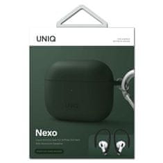 UNIQ UNIQ POUZDRO PRO NEXO AIRPODS 3 GEN + EAR HOOKS SILIKONOVÁ ZELENÁ/ZELENÁ