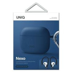 UNIQ UNIQ POUZDRO PRO NEXO AIRPODS 3 GEN + EAR HOOKS SILIKONOVÁ MODRÁ/MODRÁ