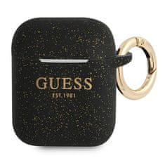 Guess GUESS GUA2SGGEK AIRPODS 1/2 KRYT ČERNÝ/ČERNÝ SILIKONOVÝ TŘPYTIVÝ