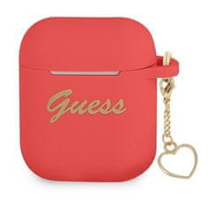 Guess GUESS GUA2LSCHSR AIRPODS 1/2 KRYT ČERVENÝ/ČERVENÝ SILICONE CHARM HEART COLLECTION