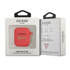 Guess GUESS GUA2LSCHSR AIRPODS 1/2 KRYT ČERVENÝ/ČERVENÝ SILICONE CHARM HEART COLLECTION