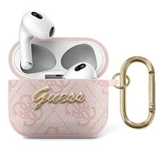 Guess GUESS GUA34GSMP KRYT AIRPODS 3 RŮŽOVÝ/RŮŽOVÝ 4G SCRIPT METAL COLLECTION