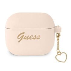 Guess GUESS GUA3LSCHSP KRYT AIRPODS 3 RŮŽOVÝ/RŮŽOVÝ SILICONE CHARM HEART COLLECTION