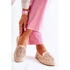 Ažurové dámské espadrilky Slide-on Beige velikost 38