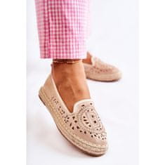 Ažurové dámské espadrilky Slide-on Beige velikost 38