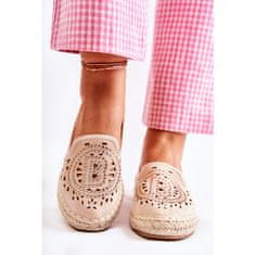 Ažurové dámské espadrilky Slide-on Beige velikost 38