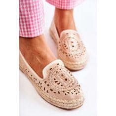 Ažurové dámské espadrilky Slide-on Beige velikost 38