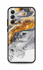 TopQ Kryt LUXURY Samsung A34 pevný Marble šedo-zlatý 111308