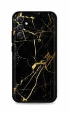 TopQ Kryt LUXURY Samsung A34 pevný Marble černo-zlatý 111307