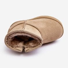 Big Star Dětské fleecové sněhule Slip-on Beige velikost 29