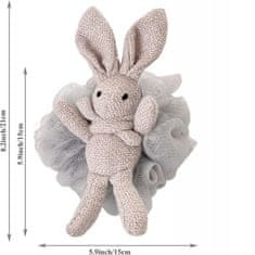 Flamenco Mystique Houbová mycí žinka na tělo BUNNY XL 15 cm s krajkou