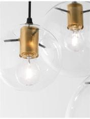 Nova Luce NOVA LUCE závěsné svítidlo MIRALE čiré sklo a zlatý kov černý PVC kabel E27 3x12W 230V IP20 bez žárovky 9416933