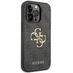 Guess hard silikonový obal iPhone 15 PRO 6.1" grey 4G Big Metal Logo