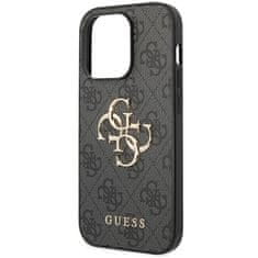 Guess hard silikonový obal iPhone 15 PRO 6.1" grey 4G Big Metal Logo