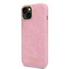 Guess GUHCP14MHGCRHP hard silikonové pouzdro iPhone 14 PLUS 6.7" pink Croco Collection