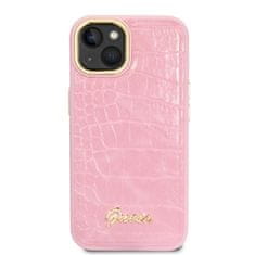 Guess GUHCP14MHGCRHP hard silikonové pouzdro iPhone 14 PLUS 6.7" pink Croco Collection