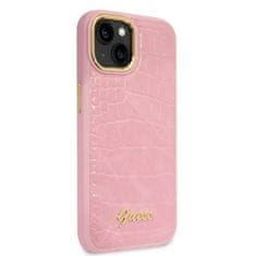 Guess GUHCP14MHGCRHP hard silikonové pouzdro iPhone 14 PLUS 6.7" pink Croco Collection