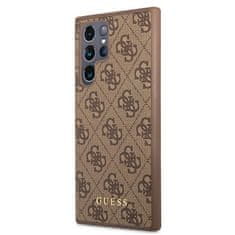 Guess GUHCS22LG4GFBR hard silikonové pouzdro Samsung Galaxy S22 ULTRA 5G brown 4G Metal Gold logo