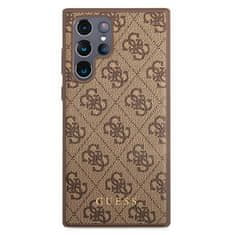 Guess GUHCS22LG4GFBR hard silikonové pouzdro Samsung Galaxy S22 ULTRA 5G brown 4G Metal Gold logo