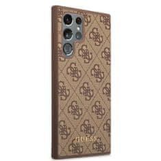 Guess GUHCS22LG4GFBR hard silikonové pouzdro Samsung Galaxy S22 ULTRA 5G brown 4G Metal Gold logo