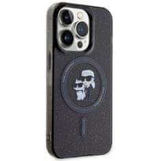 Karl Lagerfeld hard silikonové pouzdro iPhone 15 PRO 6.1" black Karl&Choupette Glitter MagSafe