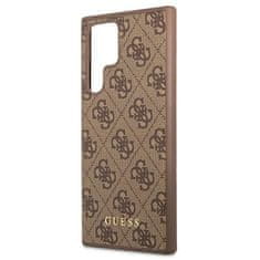 Guess GUHCS22LG4GFBR hard silikonové pouzdro Samsung Galaxy S22 ULTRA 5G brown 4G Metal Gold logo