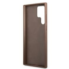 Guess GUHCS22LG4GFBR hard silikonové pouzdro Samsung Galaxy S22 ULTRA 5G brown 4G Metal Gold logo