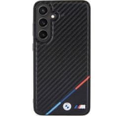 Bmw obal na Samsung Galaxy S24 5G Black Carbon Tricolor Line MagSafe