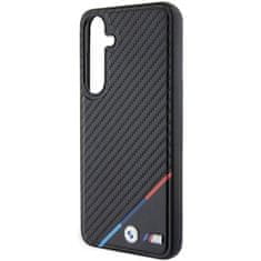 Bmw obal na Samsung Galaxy S24 5G Black Carbon Tricolor Line MagSafe