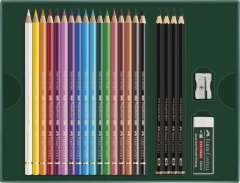 Faber-Castell Pastelky Polychromos & tužky Pitt Matt set 23x