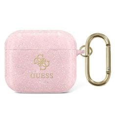 Guess GUESS GUA3UCG4GP KRYT AIRPODS 3 RŮŽOVÝ/RŮŽOVÝ GLITTER COLLECTION