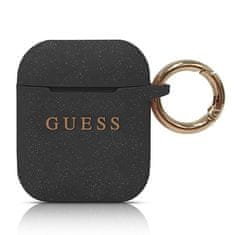 Guess GUESS GUACCSILGLBK AIRPODS 1/2 KRYT ČERNÝ/ČERNÝ SILIKONOVÝ TŘPYTIVÝ