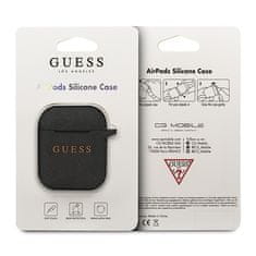 Guess GUESS GUACCSILGLBK AIRPODS 1/2 KRYT ČERNÝ/ČERNÝ SILIKONOVÝ TŘPYTIVÝ