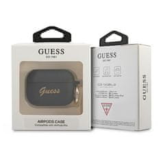 Guess KRYT GUESS GUAPSSSK AIRPODS PRO ČERNO/ČERNÝ SILIKONOVÝ VINTAGE SCRIPT