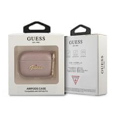 Guess KRYT GUESS GUAPSASMP AIRPODS PRO RŮŽOVÝ/RŮŽOVÝ SAFFIANO SCRIPT METAL COLLECTION