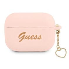 Guess KRYT GUESS GUAPLSCHSP AIRPODS PRO RŮŽOVÝ/RŮŽOVÝ SILIKONOVÝ CHARM HEART COLLECTION