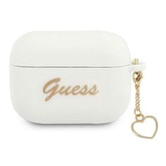 Guess GUESS GUAPLSCHSH KRYT AIRPODS PRO BÍLÁ/BÍLÁ SILIKONOVÁ CHARM HEART COLLECTION