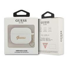 Guess GUESS GUAPLSCHSH KRYT AIRPODS PRO BÍLÁ/BÍLÁ SILIKONOVÁ CHARM HEART COLLECTION